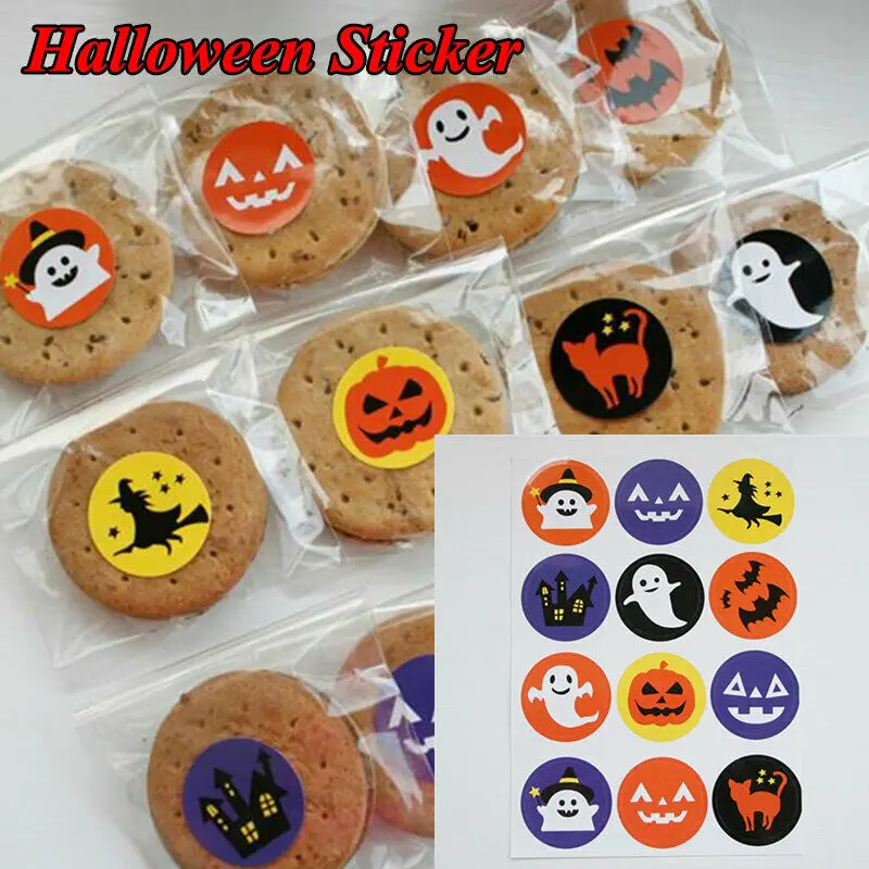 120 шт самоклеящаяся конфетная наклейка для сумок наклейки на Хэллоуин Тыква