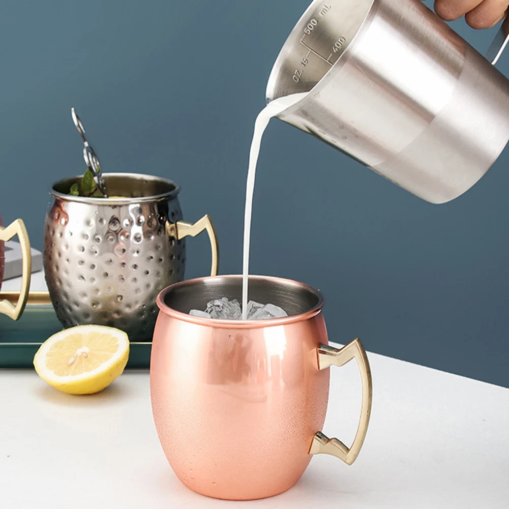 

Moscow Mule Copper Mugs Metal Mug Cup Stainless Steel Beer Wine Coffee Plated Beer Cup Bar Drinkware Mugs Kitchen Tool