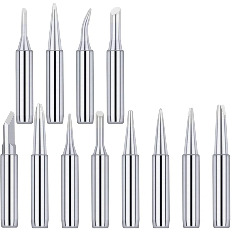 

Promotion! 12 Pcs Soldering Iron Tips Kit 900M-T Series 60W Replacement Solder Tip for 936,937,907 Soldering Station