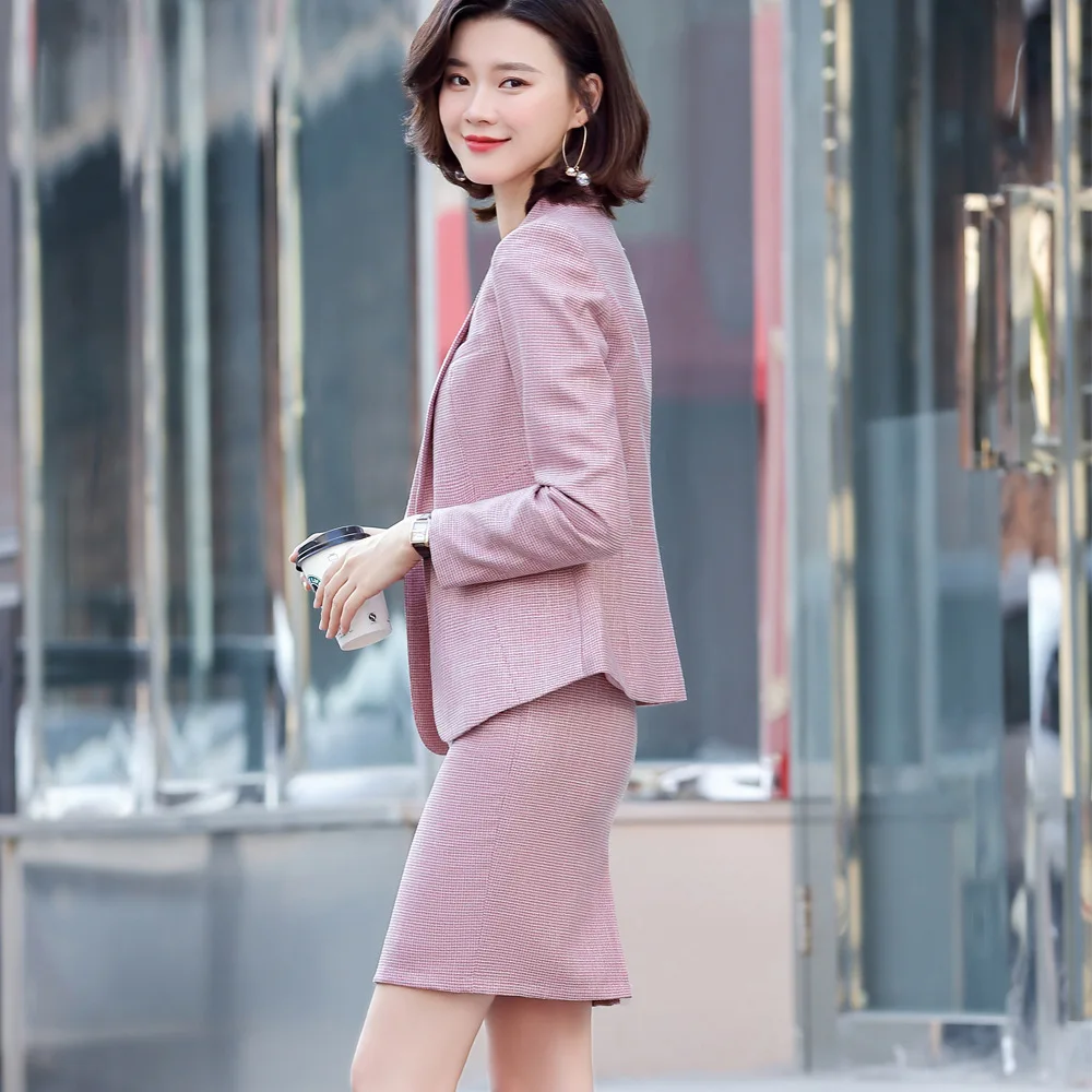 Женская модная офисная одежда весна-осень 2020 женские костюмы с юбкой официальная
