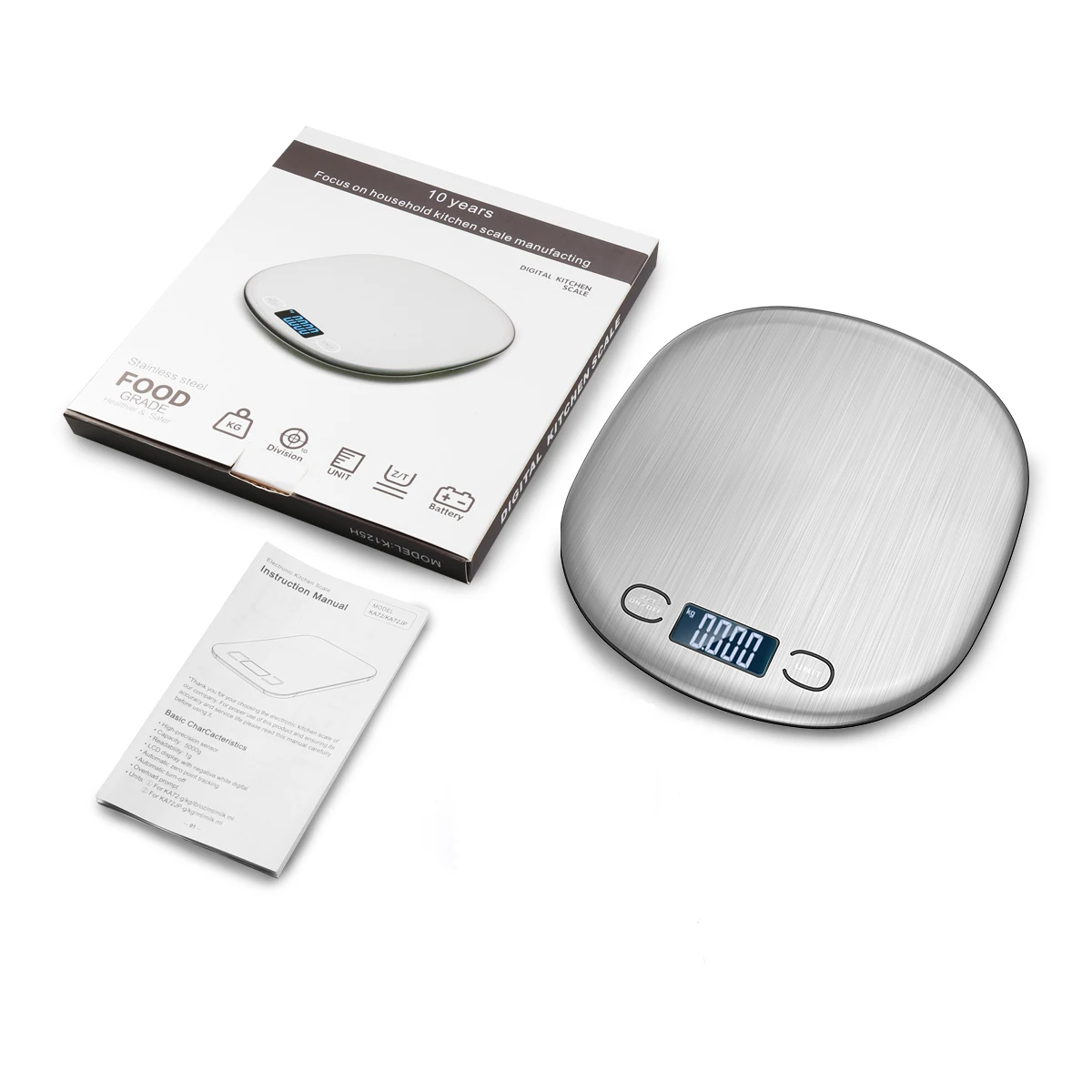 

15kg Digital Kitchen Scale Household Electronic Food Scale Cooking Baking Scale Kitchen Measuring Tool Stainless Steel