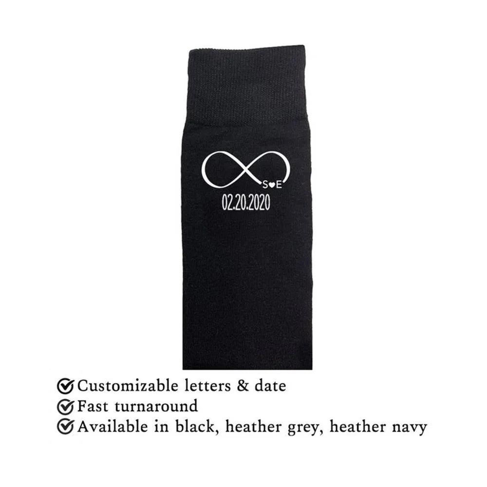 Носки для жениха и его брата с индивидуальной инициалкой и датой, в подарок на свадьбу, день рождения парня или День отца.