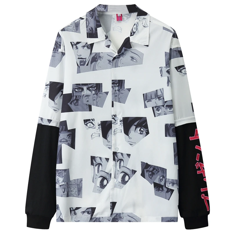 Мужская Повседневная рубашка с длинными рукавами желтая/белая хипстерская