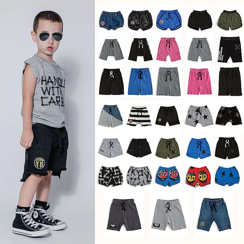 

N-2021 NU new children's shorts beach pants trendy printed casual five-point pants suit