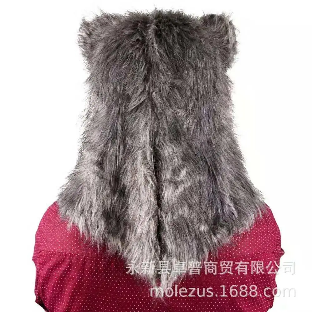 Движущаяся маска волк реалистичный Костюм Волка подвижный рот серая белая