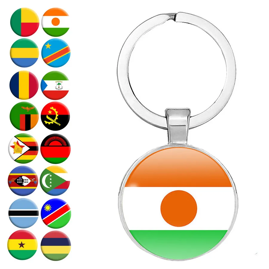 Национальные брелоки с флагом Бенин Нигер Чад Габон Ангола Замбия Коморские