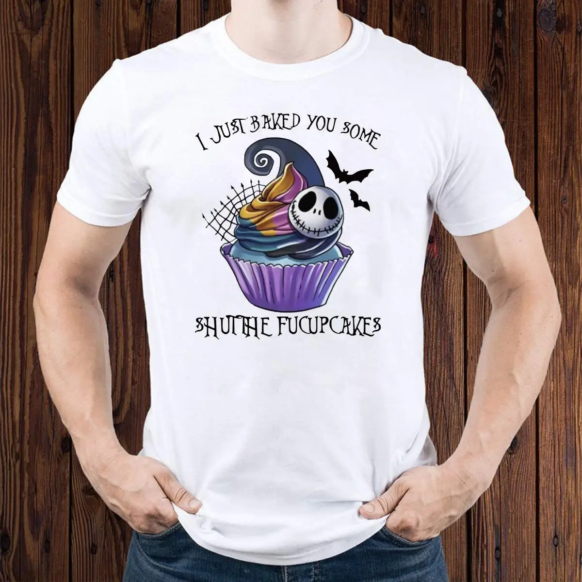Джек Скеллингтон я только что пекла вам некоторые shut the fucupcakes Подарочная футболка