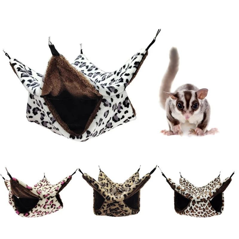 

Plush Small Pet Cage Hammock Sugar Glider Parrot Ferret Squirrel Swing Nest Cage Accessories Hamster Rat Playing Sleeping Bed