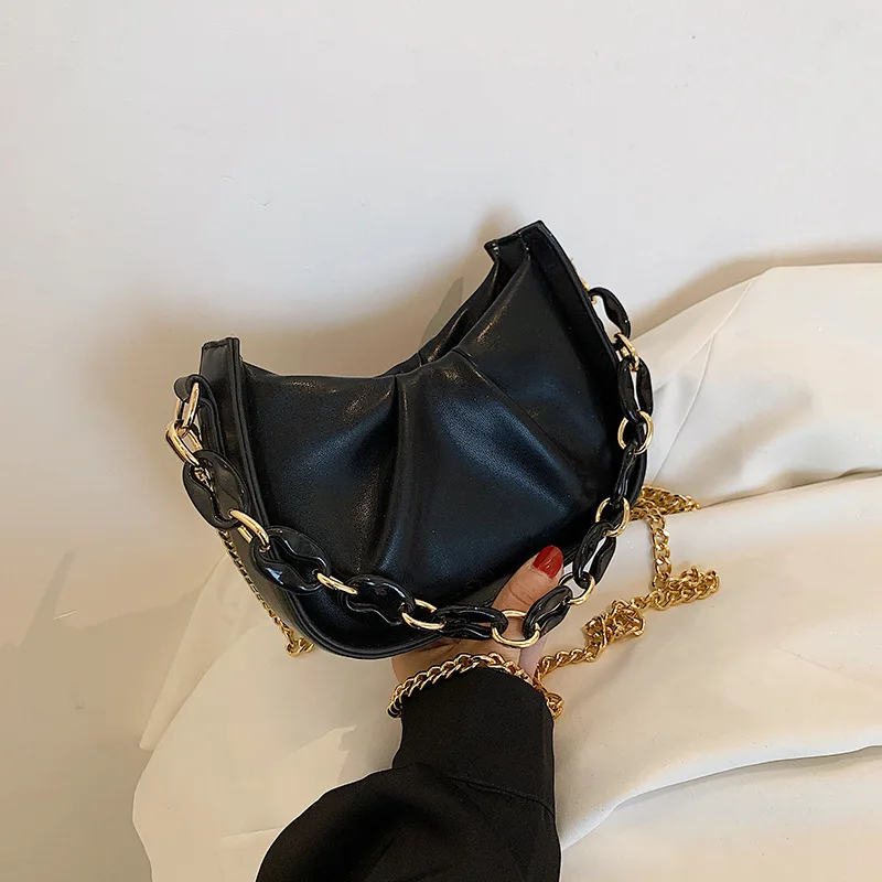 

Mini Bag Brand Shoulder Bag 2021 Niche Design Handbags New Fashion One Shoulder Messenger Bag Net Red Chain Fold Bag