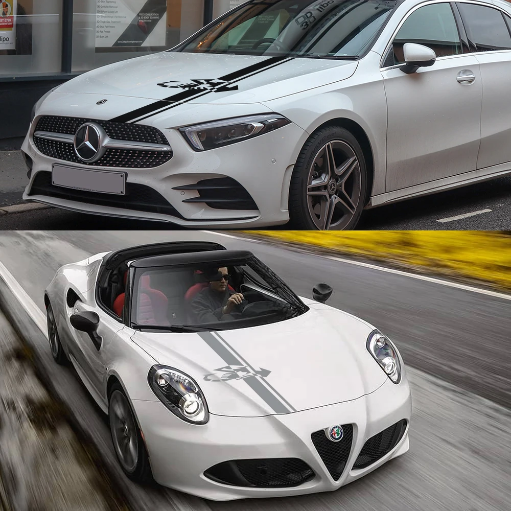 Автомобильный длинные полосатые наклейки Авто Крышка Капота Виниловая Пленка