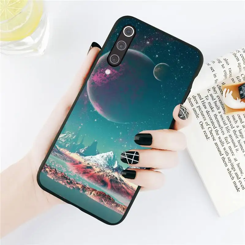 

Star Moon Space pattern Phone Case For Xiaomi Redmi note 7 8 9 t k30 max3 9 s 10 pro lite Luxury brand shell funda coque