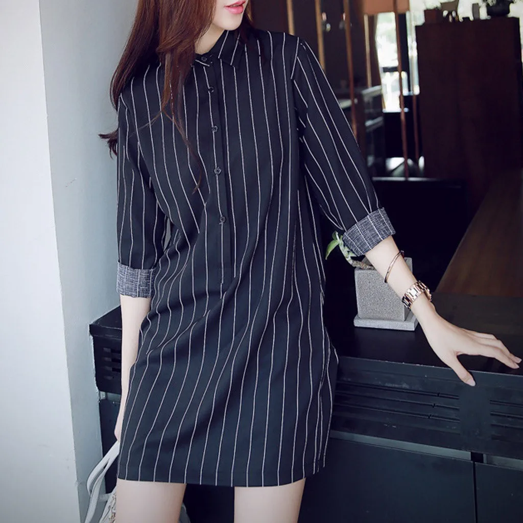 Новая мода длинное платье женское элегантное с длинными рукавами рубашка в