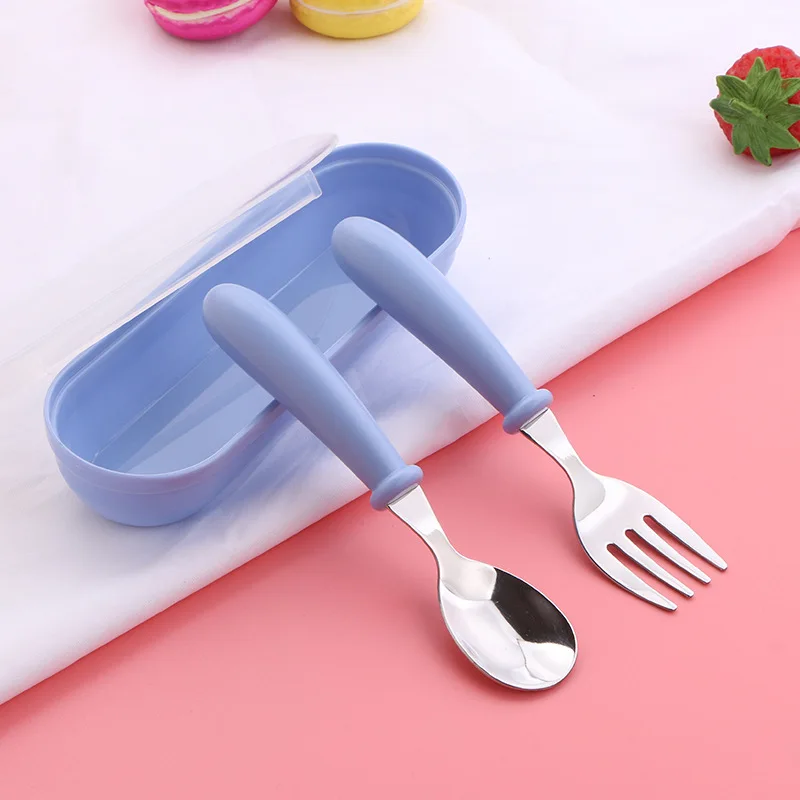 

Baby Spoon For Feeding Children Utensil Stainless Steel Toddler Dinnerware Cutlery Cartoon Infant Food Feeding Spoons Child Fork