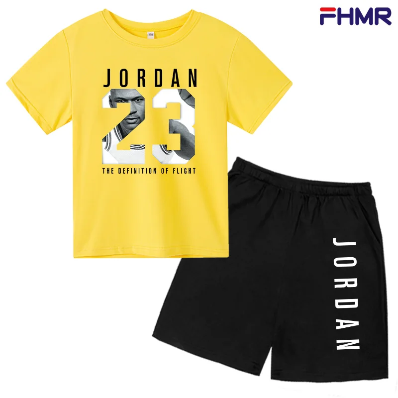 

Boys SportsBasketball SuitsSummer Children's Fashion Casual Short-Sleeved Shorts 2Pieces 4-14Year Olds Girls Short-Sleeved Suits