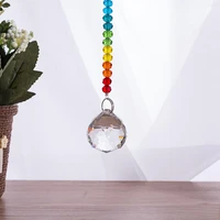230mm rainbow crystal prism glass suncatcher faceted balls glass beads pendants for chandelier parts car pendant bedroom hanging