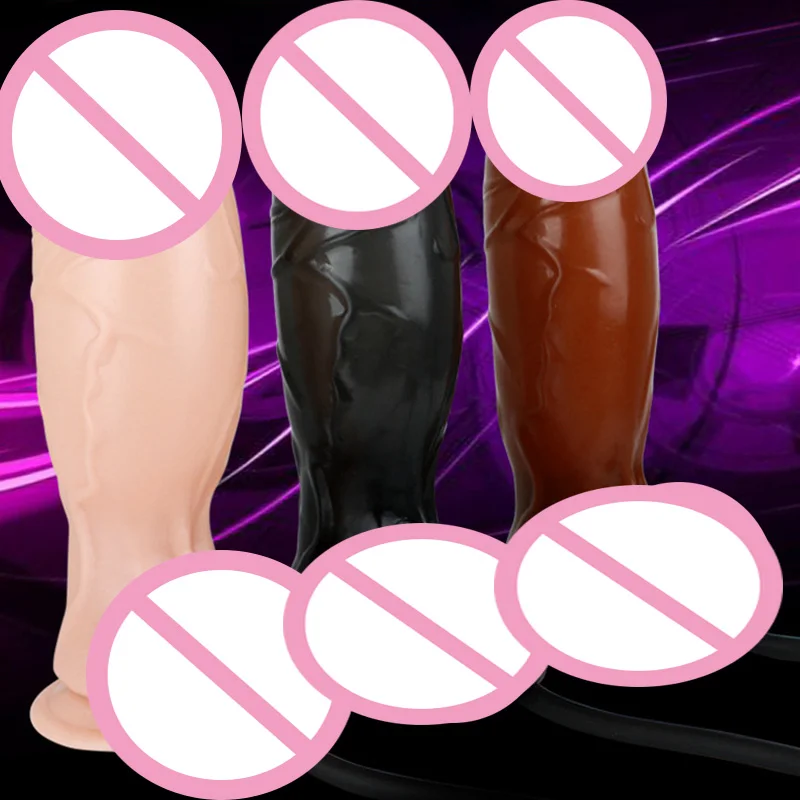 Надувной фаллоимитатор на присоске Анальная пробка большой пенис интимные