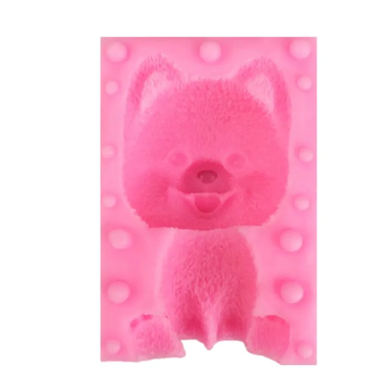 3D в форме милой собаки силиконовая форма для свеч фуда технология шоколада
