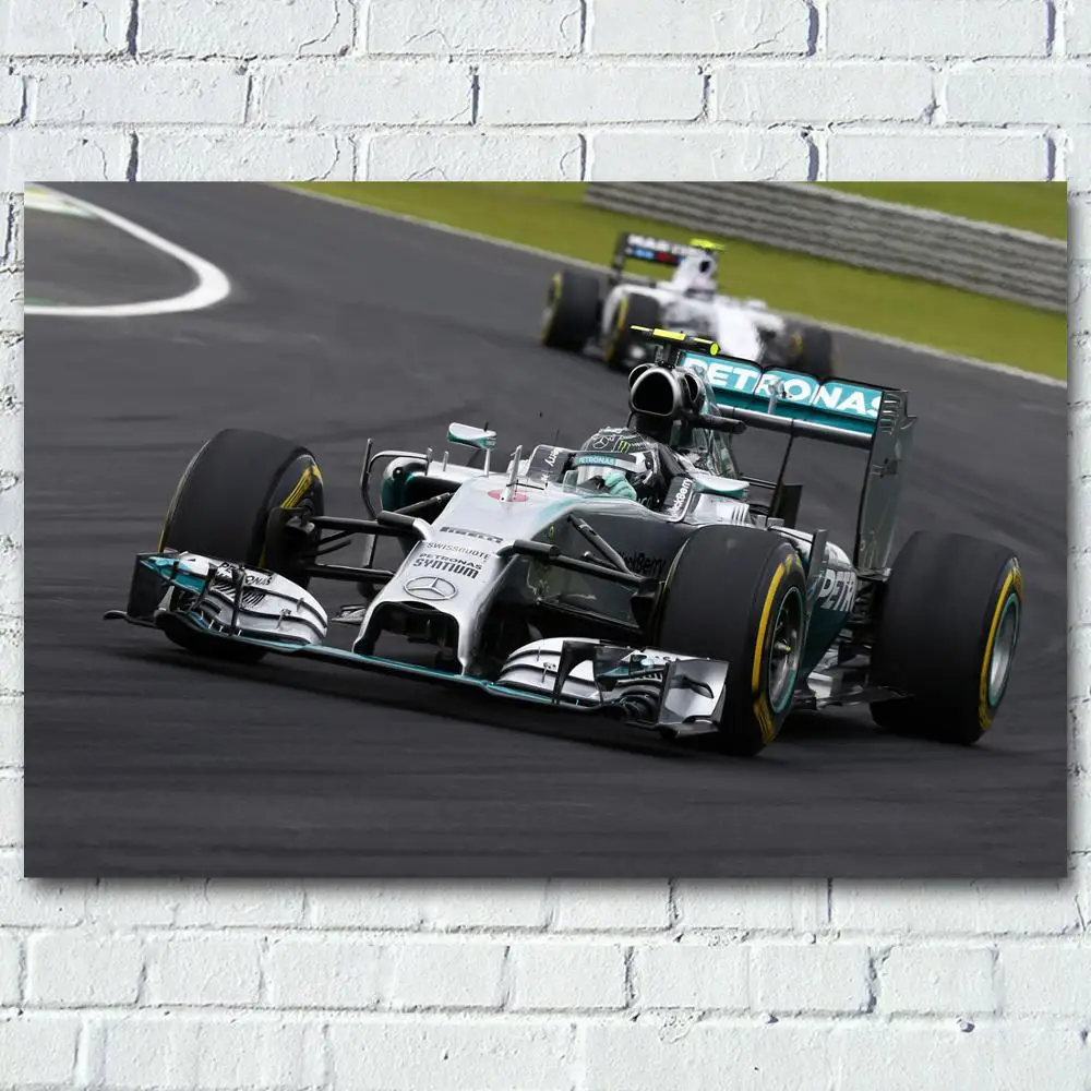 Formula One Mercedess Racing Sport Car Posters and Prints Wall Art Canvas Painting For Living Home Decor | Дом и сад
