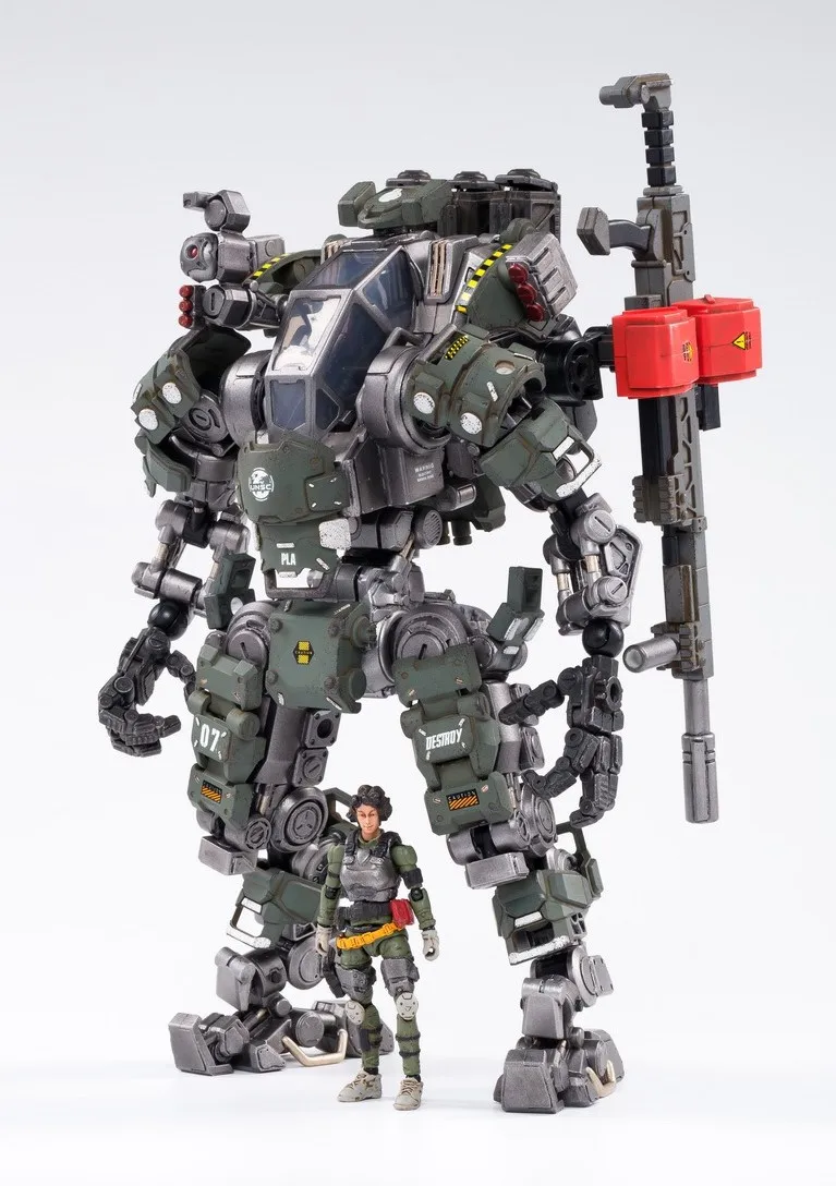 JOYTOY JT0050 стальная кость H07 Firepower Mecha 9 дюймов робот и пилот 1/25 фигурка оливковая