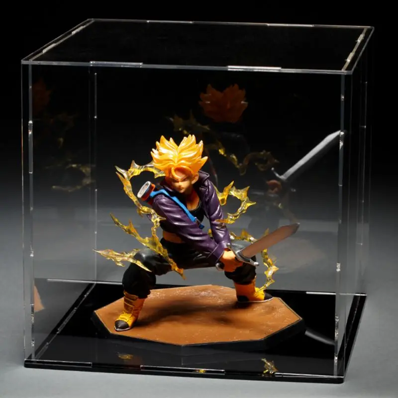 

Clear Acrylic Showcase Dustproof Black Base Model Toy Display Case Action Figures Collectibles Countertop Box Display Show Box