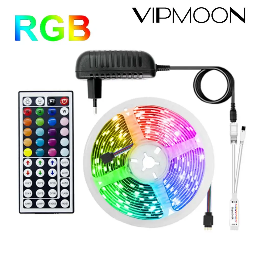 

5M LED Light Strip 5050 2835 Waterproof LED Strip RGB LED Lights Backlight Remote Control 12V LED RGB Tape Neon Ribbon Full Set