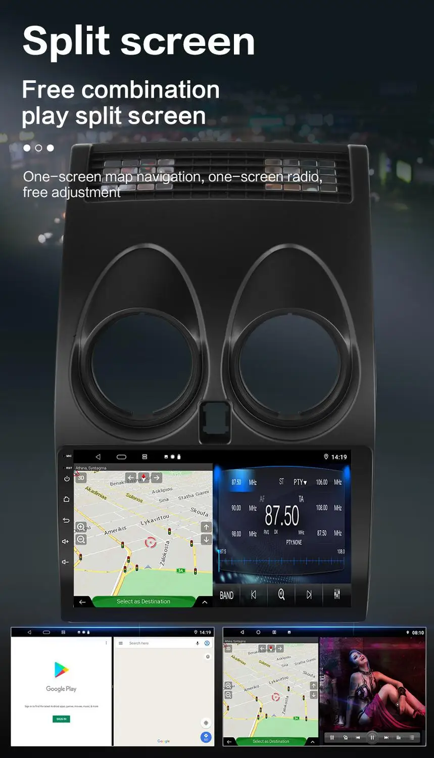 Автомагнитола Nissan Qashqai 1 J10 2006 2007 2008 2009 2010 2012 2013 2DIN android 10 мультимедийный видеоплеер