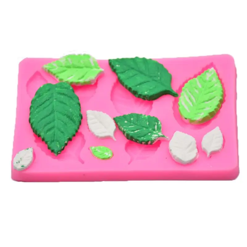 3 шт 3D розы цветок силиконовая форма лист вены помадка для шоколада Полимерная