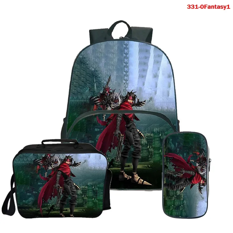 Final Fantasy VII Remake 3 шт./компл. рюкзак 3d для мальчиков и девочек школьный Карандаш Чехол