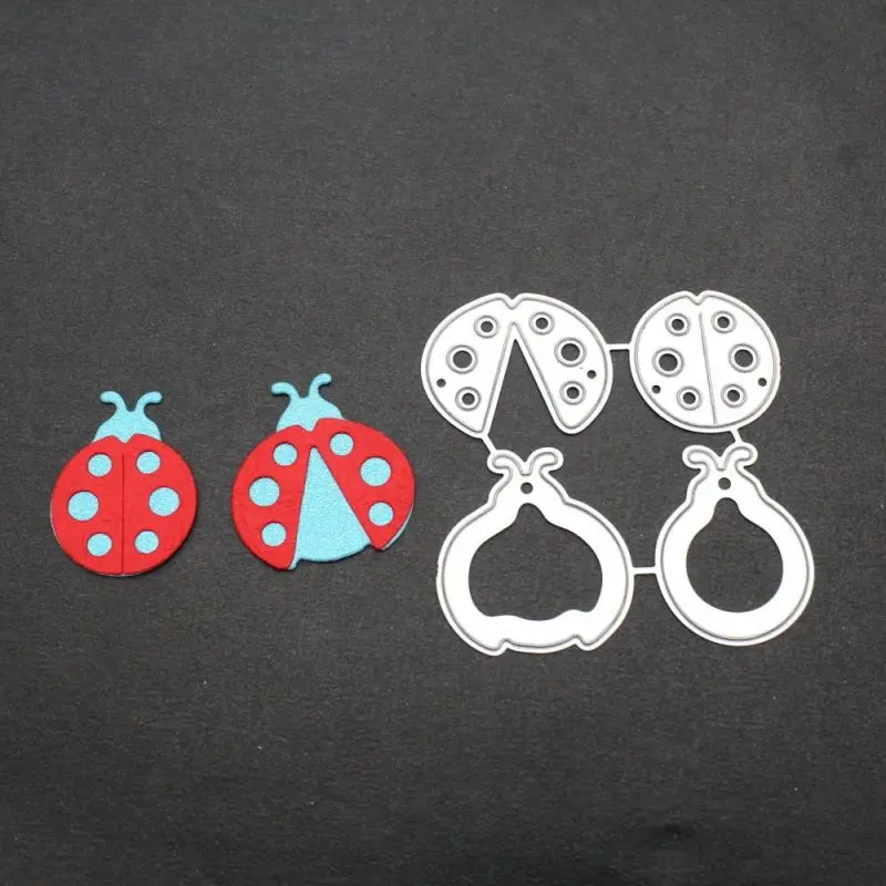 

2022 New 2pcs Seven Star Ladybug Metal Cutting Dies For DIY Craft Paper Making Greeting Card Scrapbooking Album Decoration