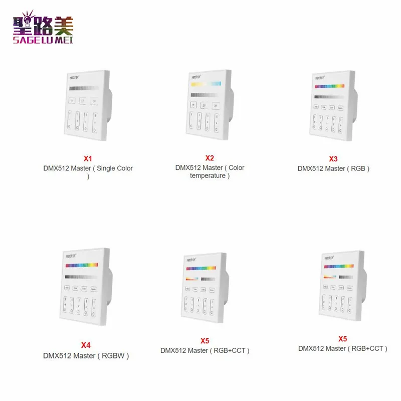 

AC100 ~ 240 В 50/60 Гц X1 4 зоны 2,4G беспроводной DMX512 Одноцветный Master X2 цветовая температура X3 RGB X4 RGBW X5 RGBCCT контроллер