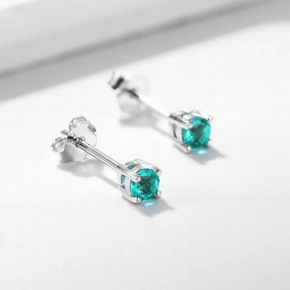 Kuolit лаборатория Выращенный изумруд драгоценный камень серьги гвоздики для