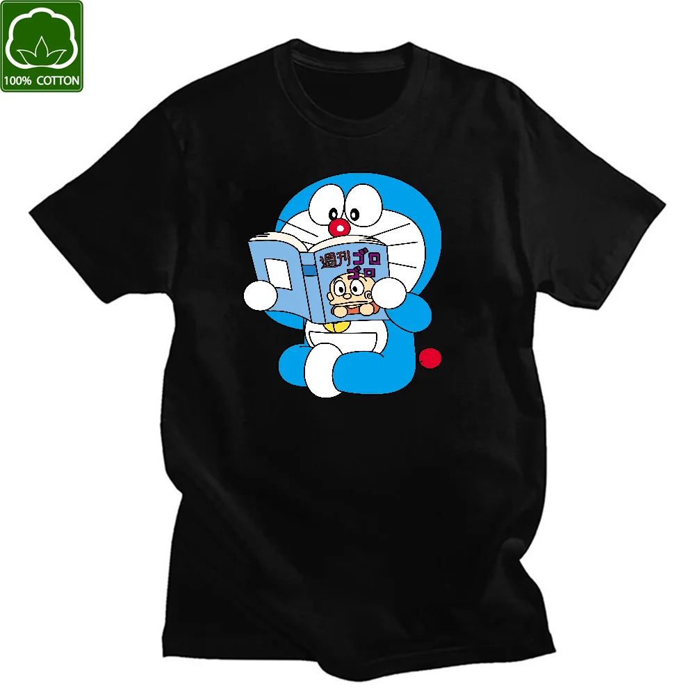 

Cute Cartoon Japan Blue Cat Unisex 2021 T shirt Tee Cotton Short sleeve t-shirt Male female Print Fashion Girls Summer 90s
