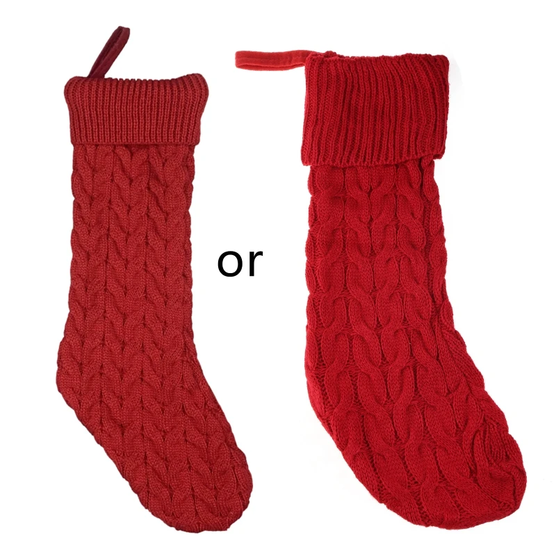 

Christmas Stockings Sock Knitted Candy Gift Bag Holiday Party Decorations Xmas Tree Hanging Pendant Ornament