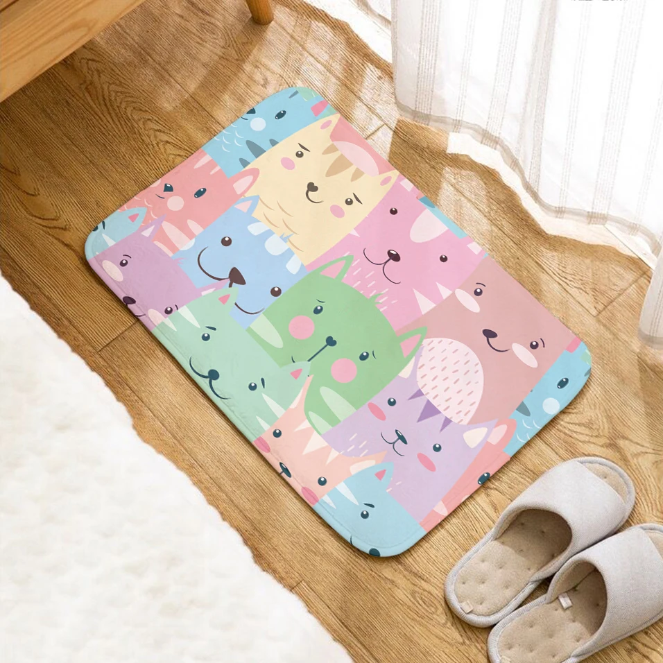 New Style Cute Animal Doormat Modern Living Room Animal Crossing Bedroom Carpet High Quality Flannel Non-Slip Floor Mat Bathroom