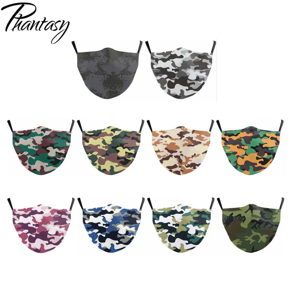 Phantai модная защитная маска PM2.5 для лица повседневные камуфляжные маски с защитой