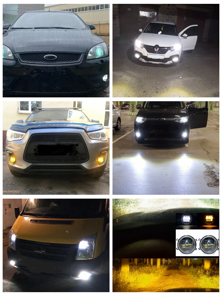 Светодиодные противотуманные фары противотумансветильник для Lada Vesta Renault Logan Ford