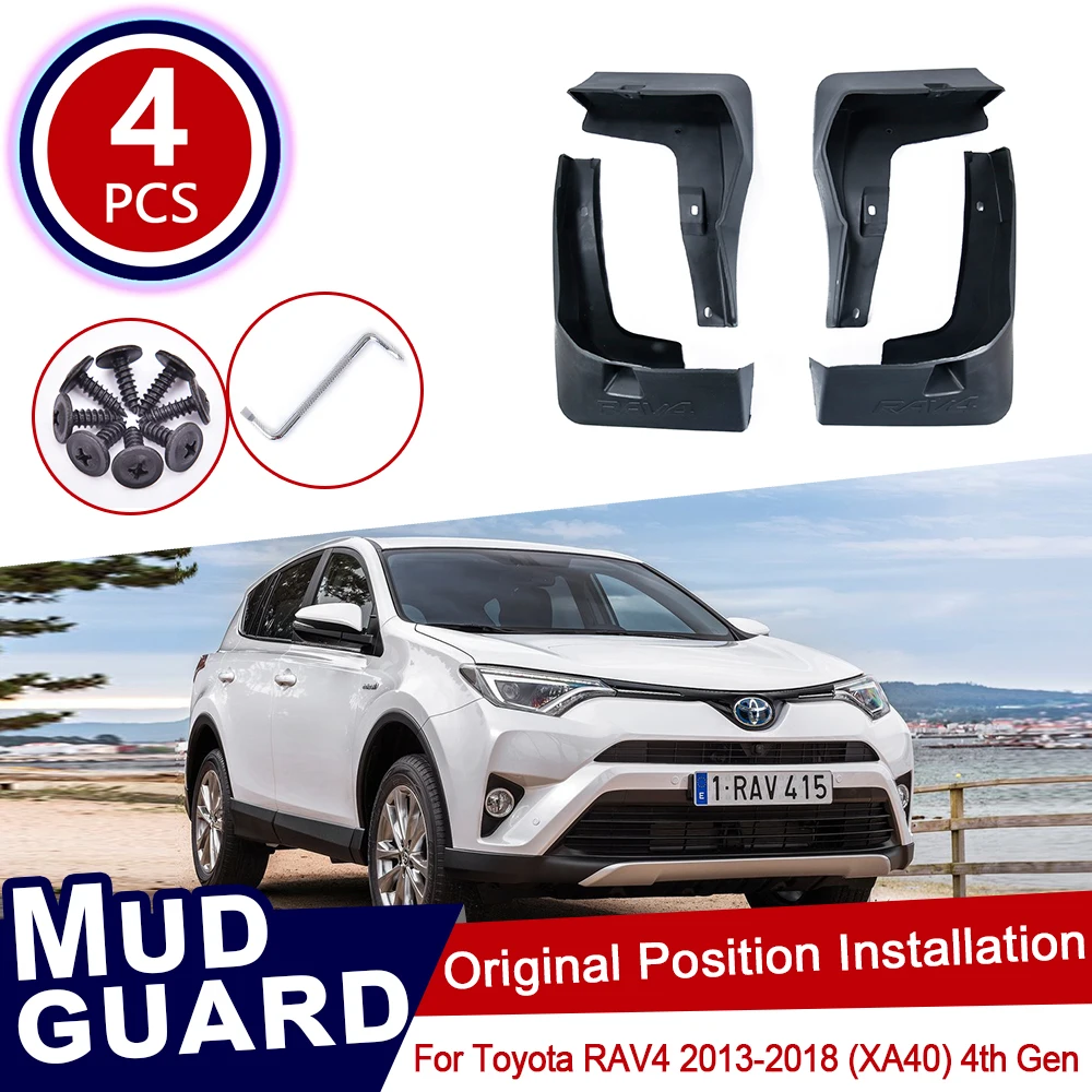 Брызговики для Toyota RAV4 RAV 4 XA40 40 2013 ~ 2018 передние и задние щитки от грязи|Наклейки на