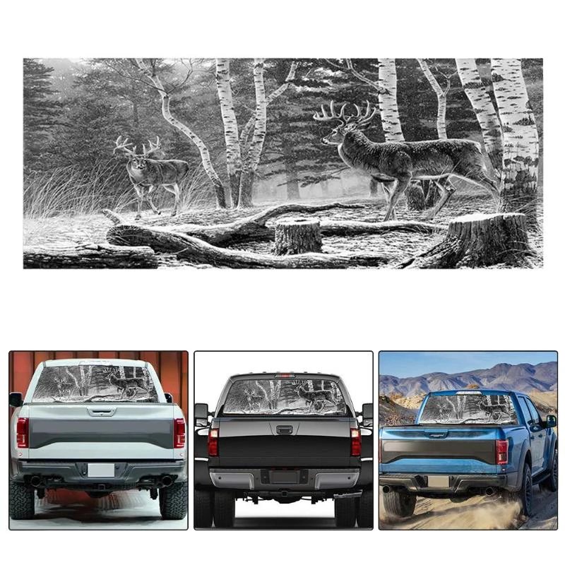 

Elk Pattern for Truck Jeep Suv Pickup 3D Rear Windshield Decal Sticker Decor Rear Window Glass Poster 57.9 x 18.1 Inch