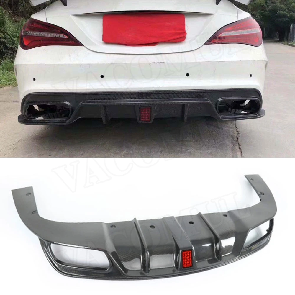 

Carbon Fiber Rear Lip Spoiler Diffuser for Benz CLA Class W117 CLA200 CLA250 CLA260 CLA45 2013-2018 With LED Light FRP