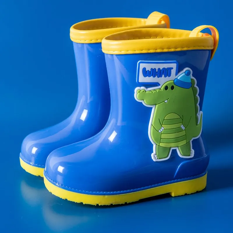 Резиновые сапоги для девочек и мальчиков водонепроницаемые без застежек с