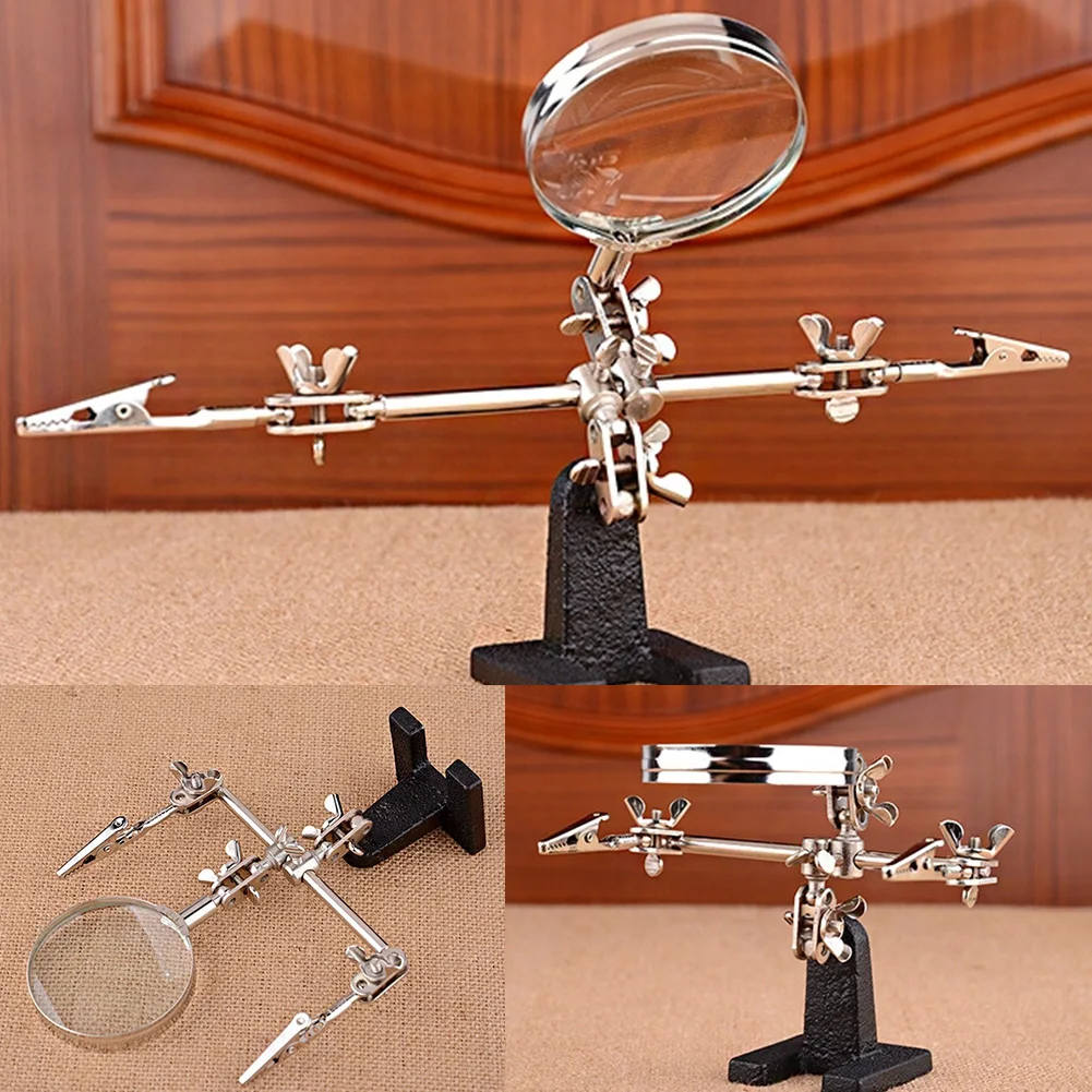 

Workshop Soldering Stable Detection Tool Portable Adjustable 5X Jewelers Electrician Magnifier
