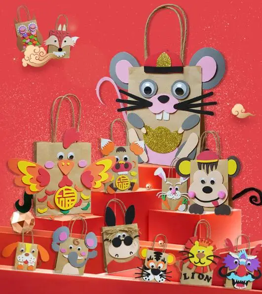 Children's manual course material bag EVA creative activity DIY kraft paper making toy gift | Игрушки и хобби