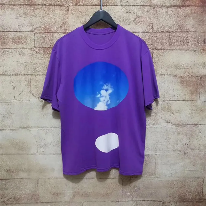 Футболка Kanye с изображением Уэста Иисуса короля лучшее качество фиолетовая синяя