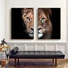 Дикая Африка животных Печать холст Плакаты Лев и львица Семья стены искусства Картина современного искусства Nordic Декор в гостиную