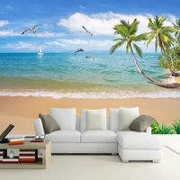 custom 3d wallpaper summer seascape sandy beach poster wall painting living room bedroom photo wall paper papier peint mural 3d