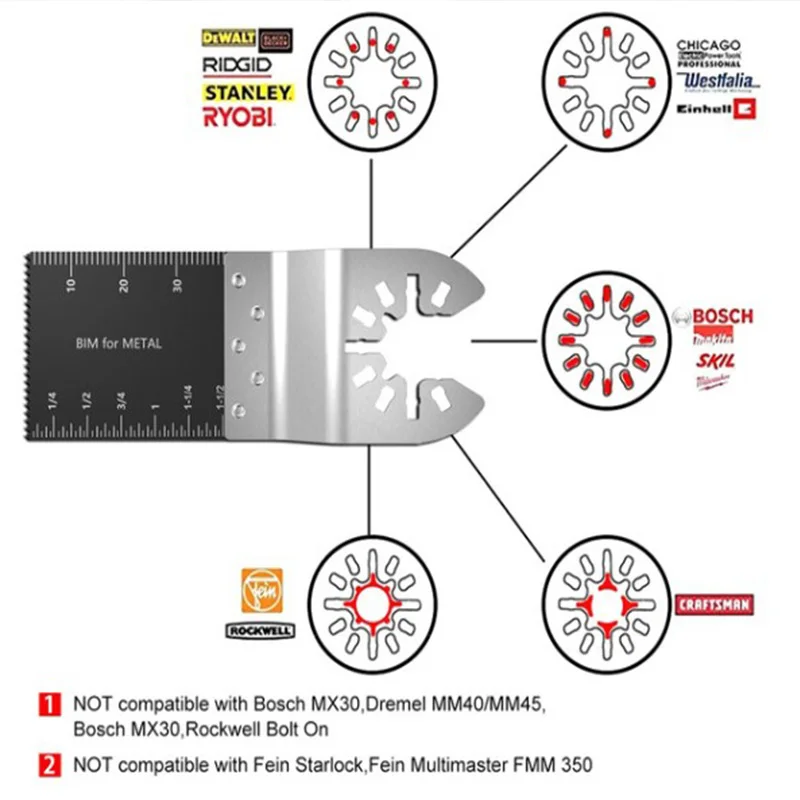 

10PCS 34mm Universal HCS Oscillating Multi Tool Saw Blades for Metal Wood Cutting Multitool Woodworking Cutter Power Tools