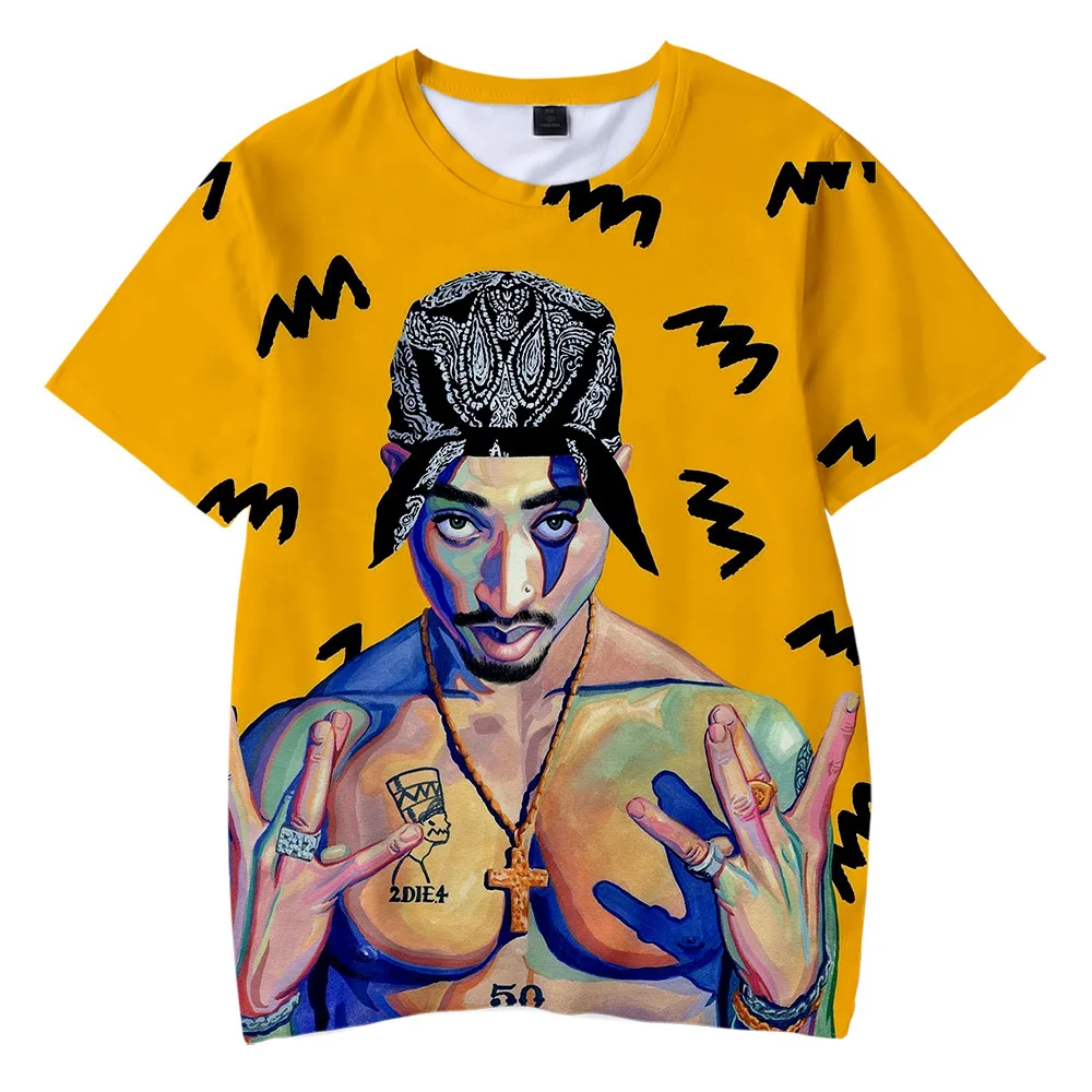 Футболка детская с 3D-принтом раппер макавелли Тупак Амару Шакур Повседневная