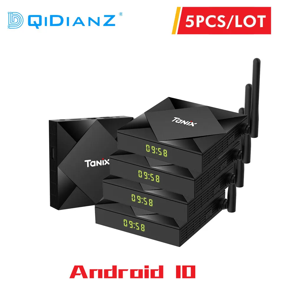 5 шт. Tanix TX6S 4 Гб оперативной памяти 32 встроенной памяти/64GB Смарт ТВ Box Android 10 8K x 4K 1080P