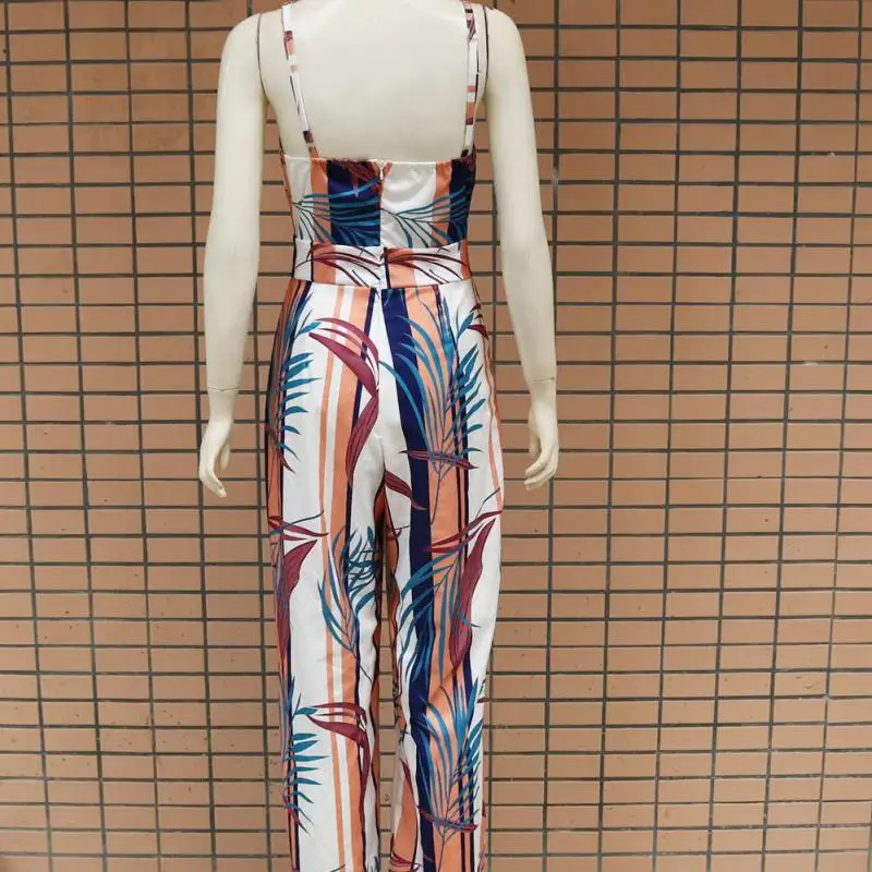 

Rompers Womens Jumpsuit Strap Print Halter Sexy Jumpsuits Female Women Rompers 2020 Summer Fahsion Office Lady Jumpsuits