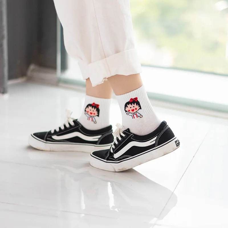 

5pairs/lot Socks for women spring summer harajuku cartoon print socks female casual short sock cotton cactus sox ladies meias